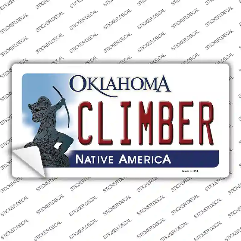 Climber Oklahoma Novelty Sticker Decal