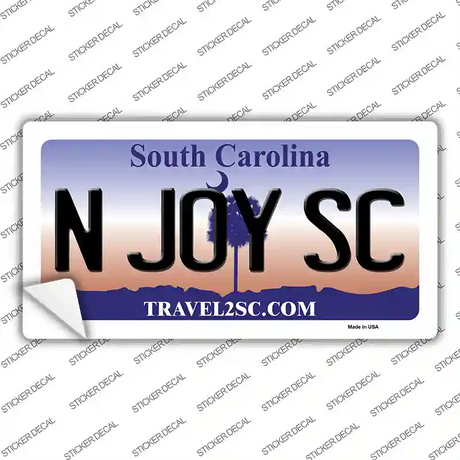 N Joy SC South Carolina Novelty Sticker Decal