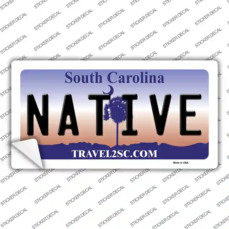 Native South Carolina Novelty Sticker Decal