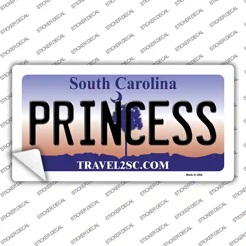 Princess South Carolina Novelty Sticker Decal