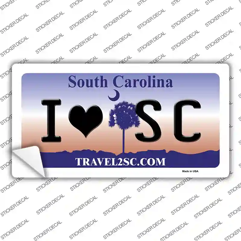 I Love South Carolina Novelty Sticker Decal