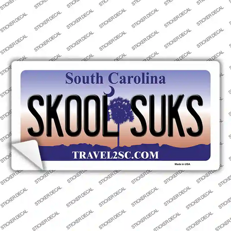 Skool Suks South Carolina Novelty Sticker Decal