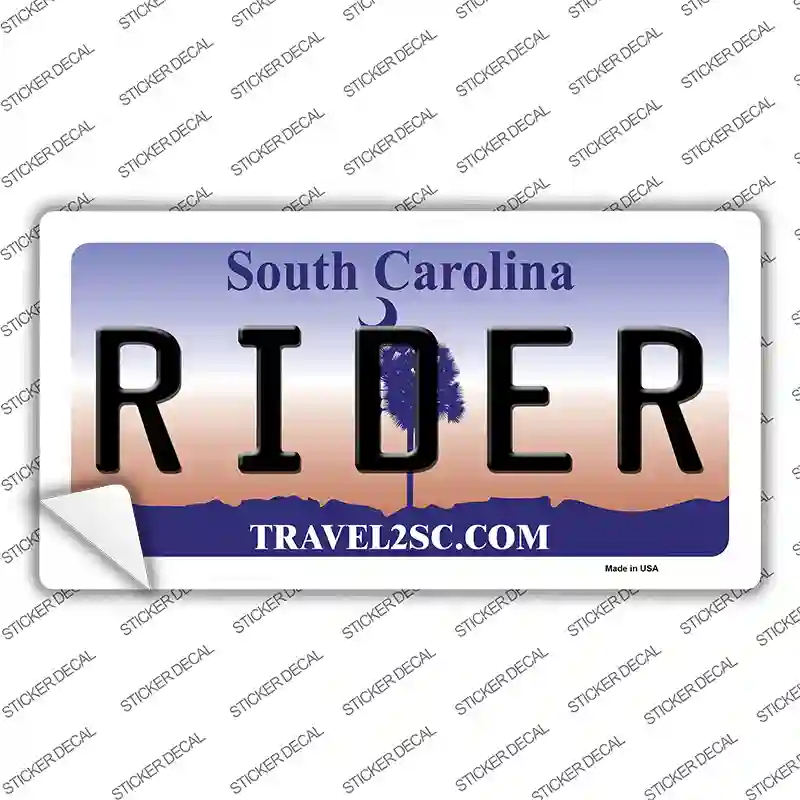 Rider South Carolina Novelty Sticker Decal