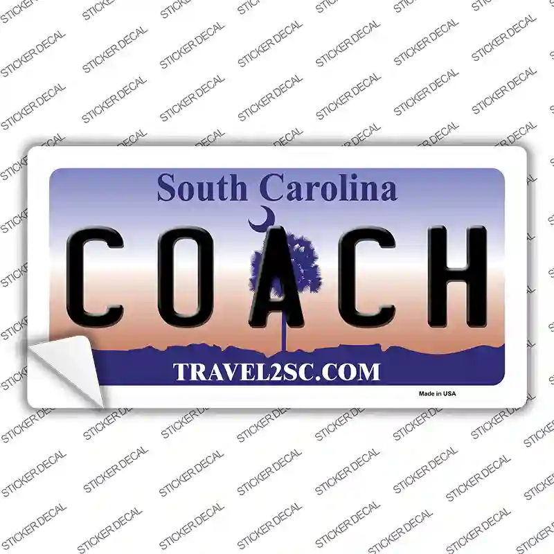Coach South Carolina Novelty Sticker Decal
