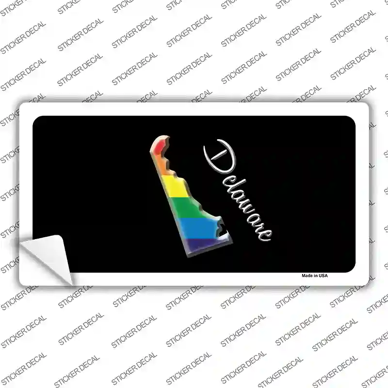 Delaware Rainbow Novelty Sticker Decal