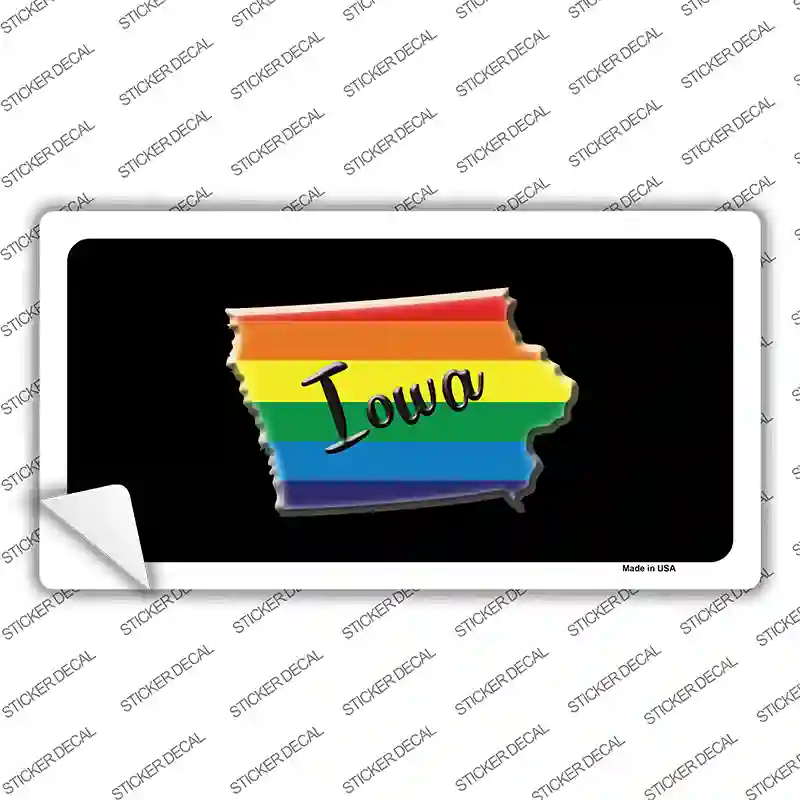 Iowa Rainbow Novelty Sticker Decal
