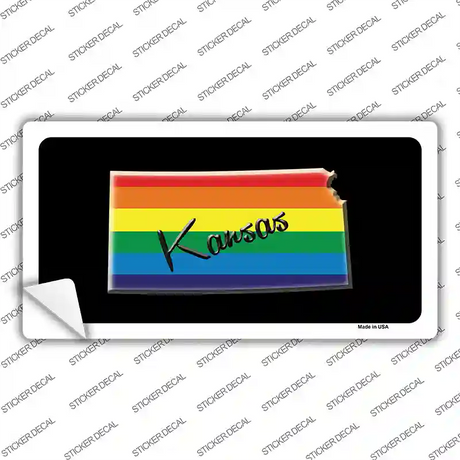 Kansas Rainbow Novelty Sticker Decal
