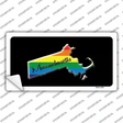Massachusetts Rainbow Novelty Sticker Decal