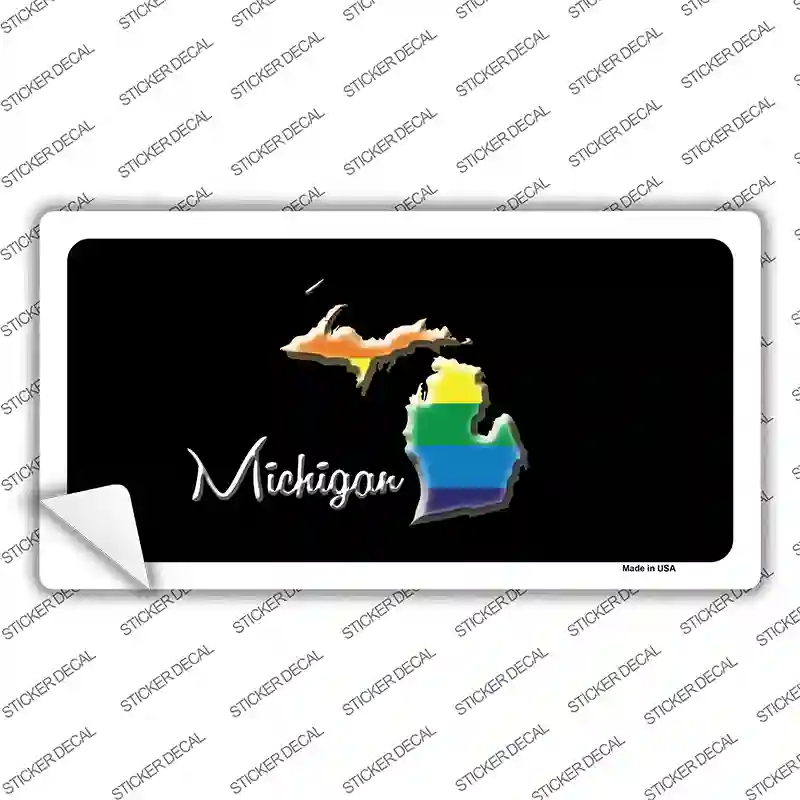 Michigan Rainbow Novelty Sticker Decal