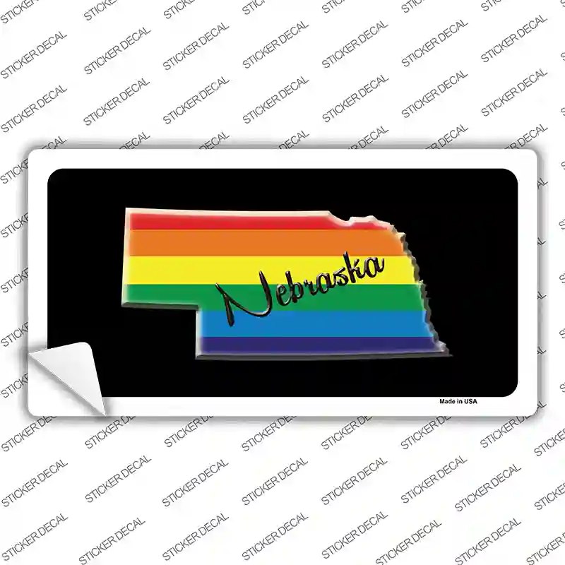 Nebraska Rainbow Novelty Sticker Decal