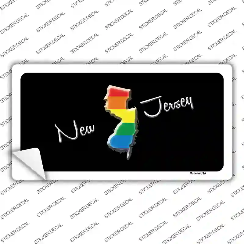 New Jersey Rainbow Novelty Sticker Decal