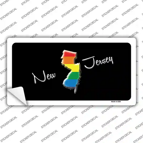 New Jersey Rainbow Novelty Sticker Decal