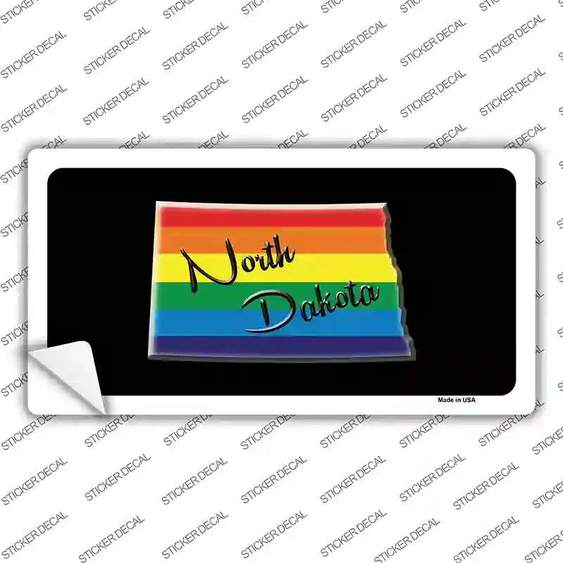 North Dakota Rainbow Novelty Sticker Decal