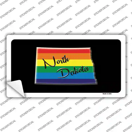 North Dakota Rainbow Novelty Sticker Decal