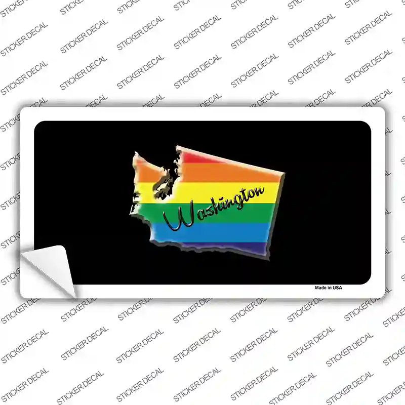 Washington Rainbow Novelty Sticker Decal