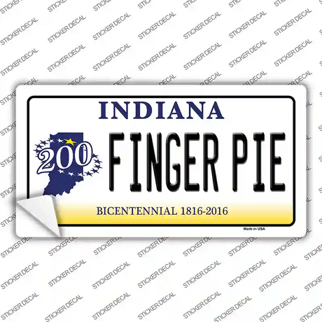 Finger Pie Indiana Novelty Sticker Decal