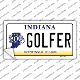 Golfer Indiana Novelty Sticker Decal