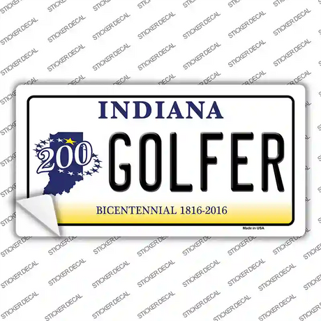 Golfer Indiana Novelty Sticker Decal