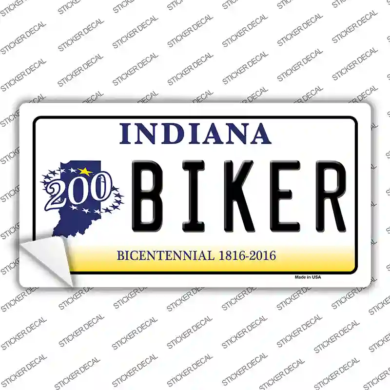 Biker Indiana Novelty Sticker Decal