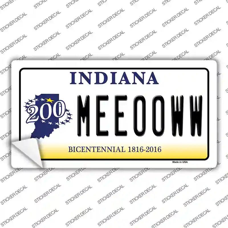 Meeooww Indiana Novelty Sticker Decal