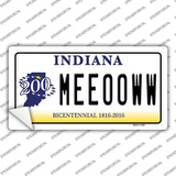Meeooww Indiana Novelty Sticker Decal