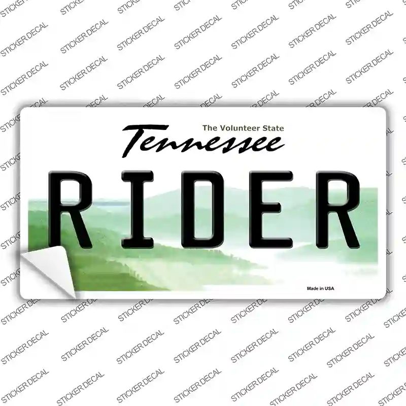 Rider Tennessee Novelty Sticker Decal