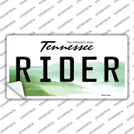Rider Tennessee Novelty Sticker Decal