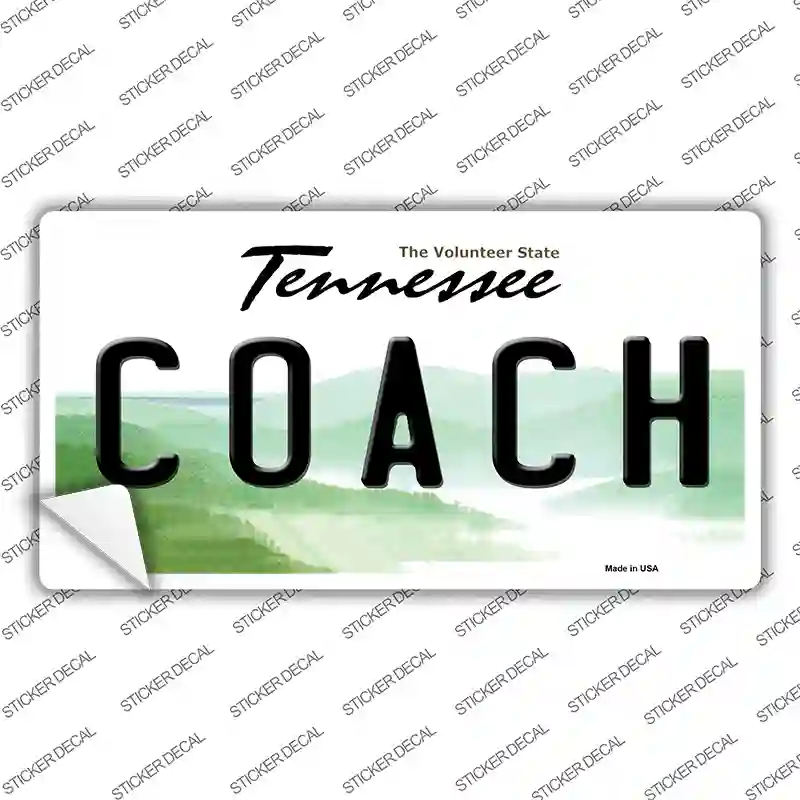Coach Tennessee Novelty Sticker Decal