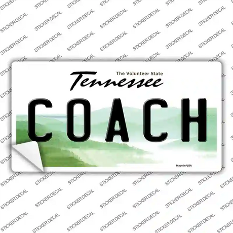 Coach Tennessee Novelty Sticker Decal