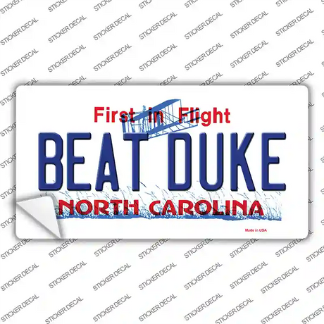 Beat Duke North Carolina Novelty Sticker Decal
