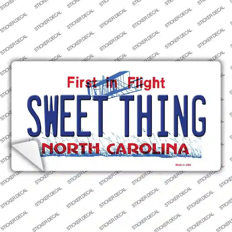 Sweet Thing North Carolina Novelty Sticker Decal
