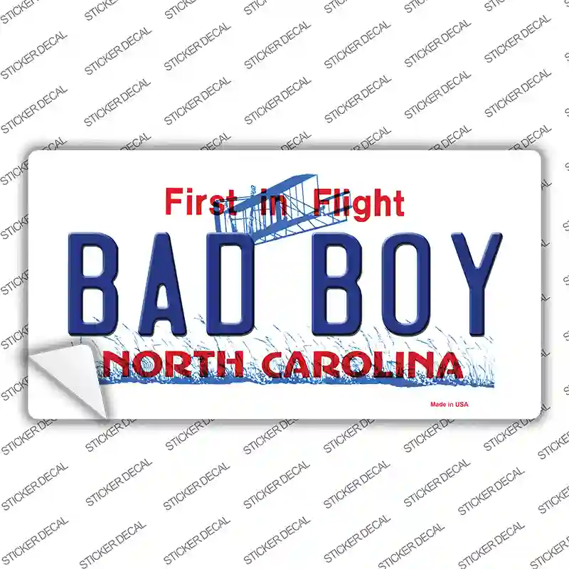 Bad Boy North Carolina Novelty Sticker Decal