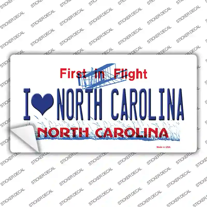 I Love North Carolina Novelty Sticker Decal