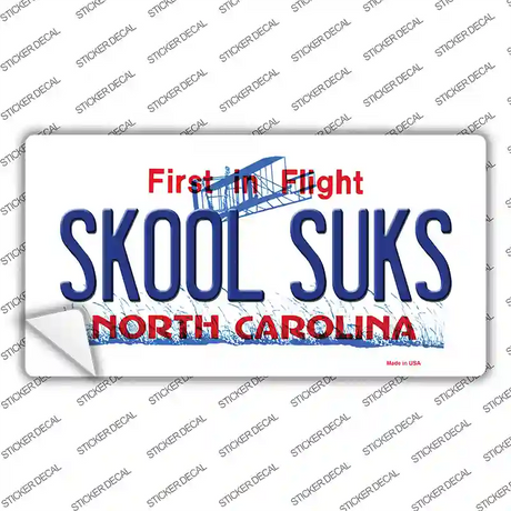 Skool Suks North Carolina Novelty Sticker Decal