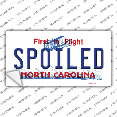 Spoiled North Carolina Novelty Sticker Decal