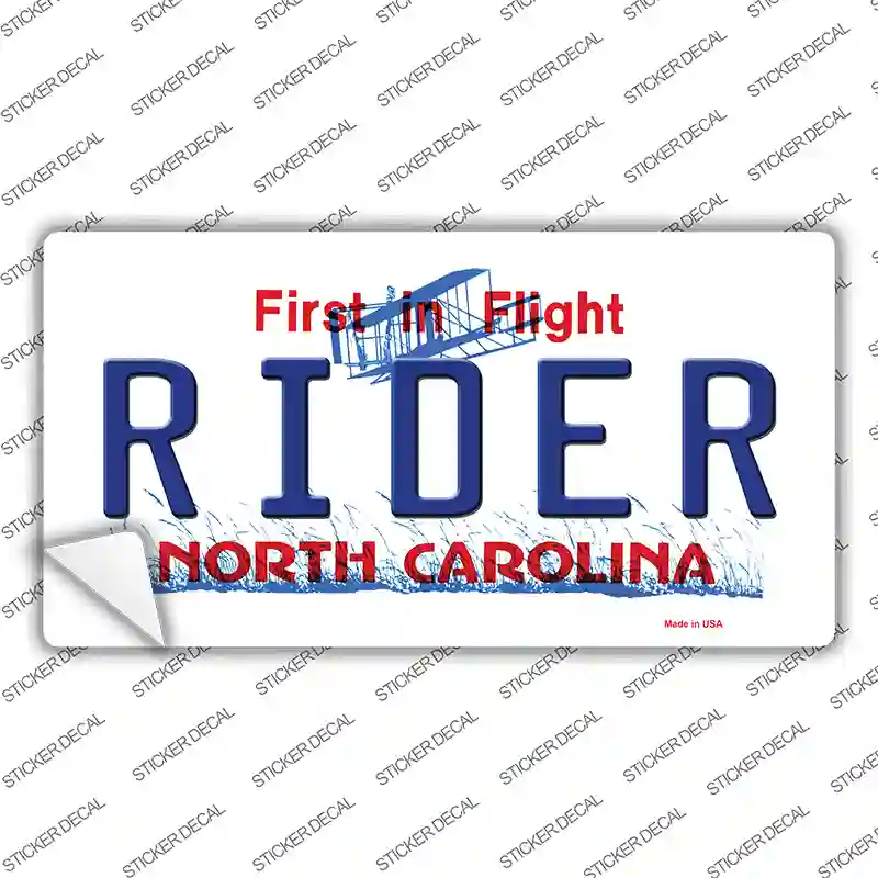 Rider North Carolina Novelty Sticker Decal