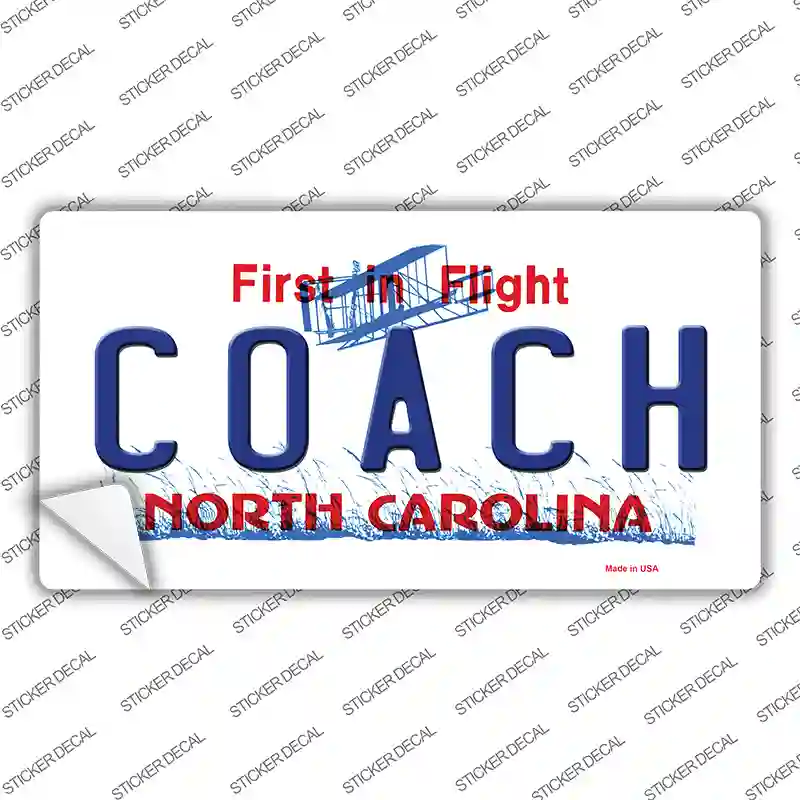 Coach North Carolina Novelty Sticker Decal