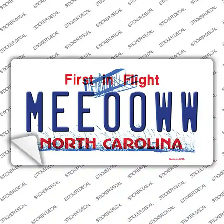 Meeooww North Carolina Novelty Sticker Decal