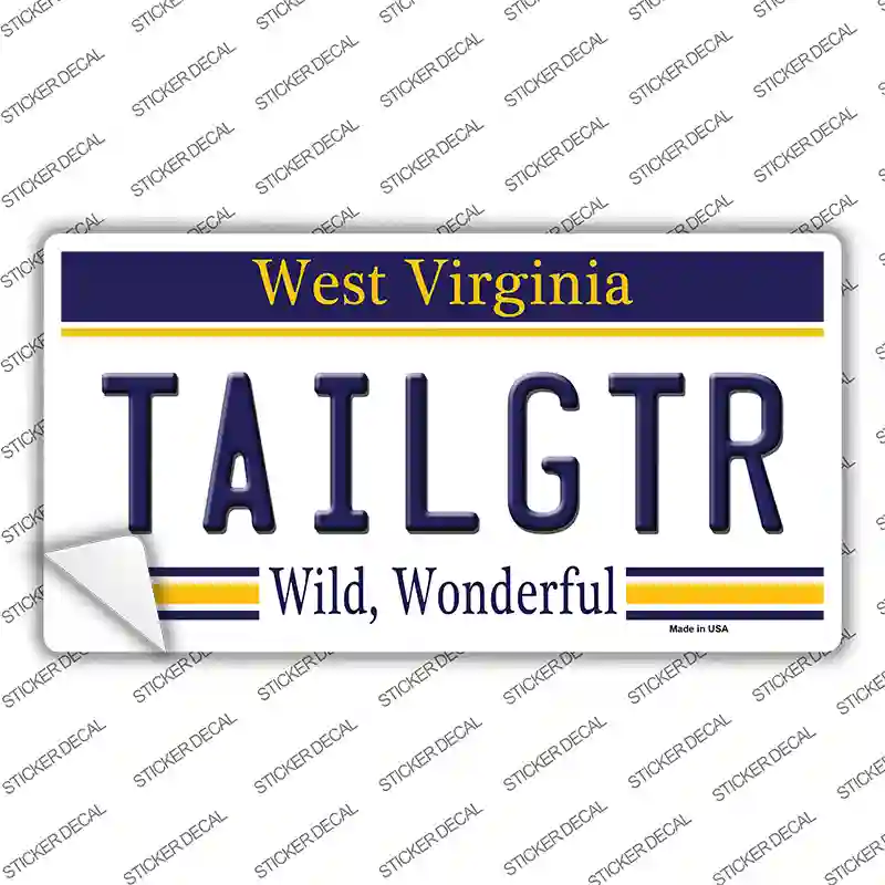 Tailgtr West Virginia Novelty Sticker Decal