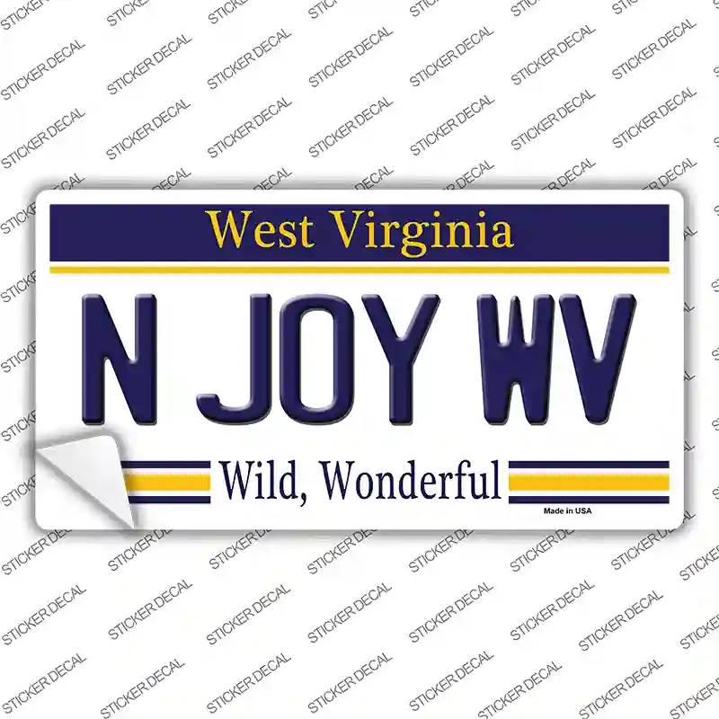 N Joy West Virginia Novelty Sticker Decal
