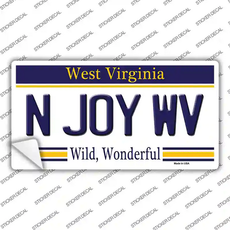 N Joy West Virginia Novelty Sticker Decal