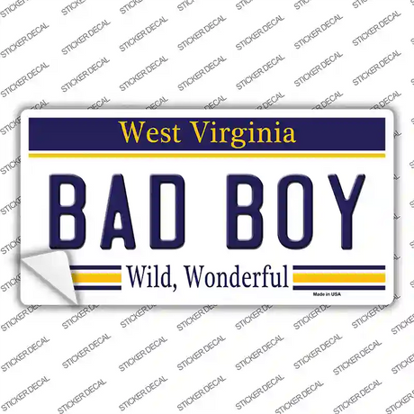Bad Boy West Virginia Novelty Sticker Decal