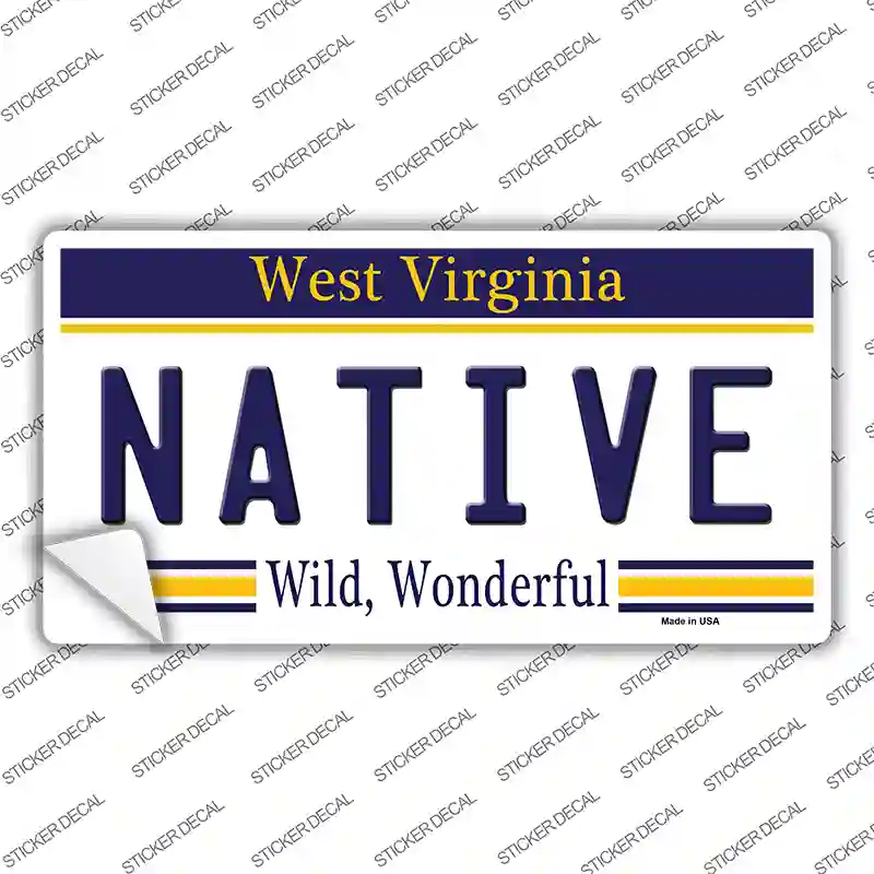 Native West Virginia Novelty Sticker Decal