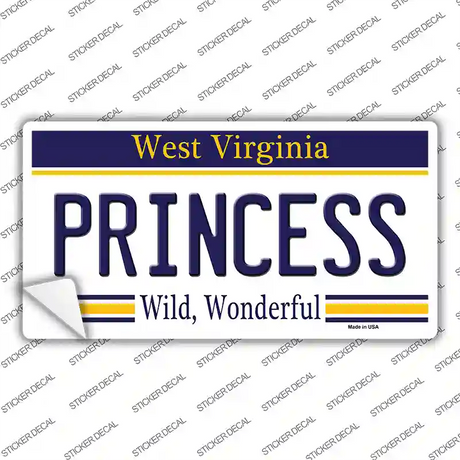 Princess West Virginia Novelty Sticker Decal