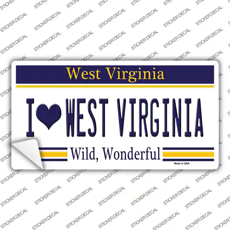 I Love West Virginia Novelty Sticker Decal