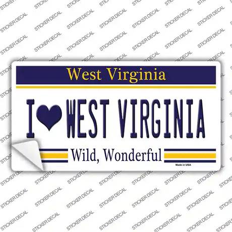 I Love West Virginia Novelty Sticker Decal