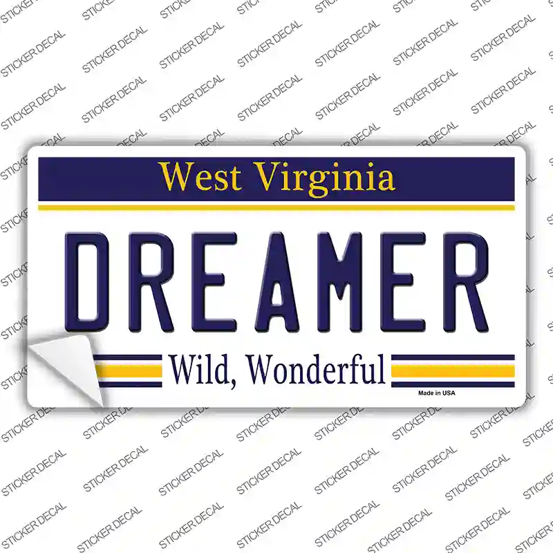 Dreamer West Virginia Novelty Sticker Decal