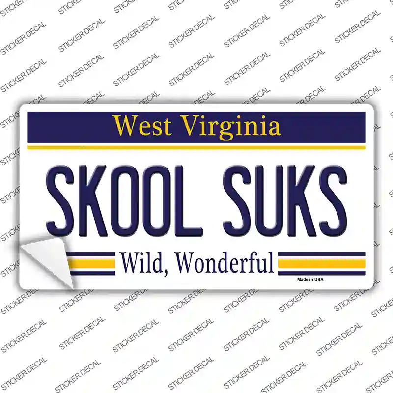 Skool Suks West Virginia Novelty Sticker Decal