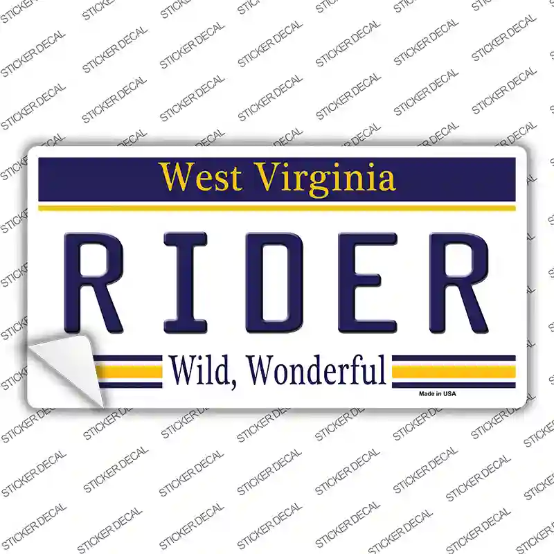 Rider West Virginia Novelty Sticker Decal