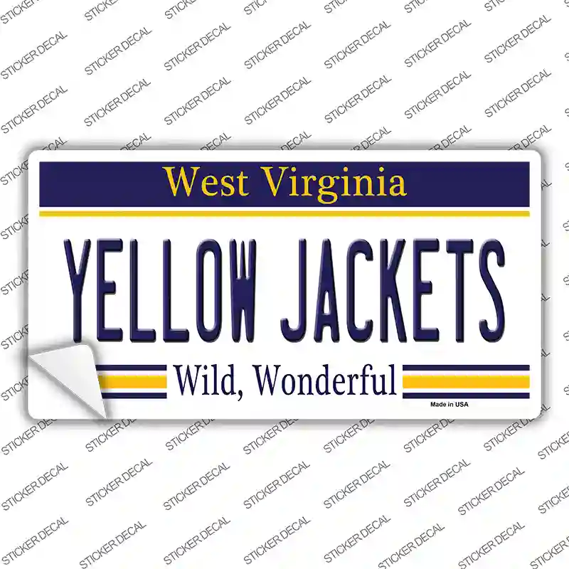 Yellow Jackets West Virginia Novelty Sticker Decal